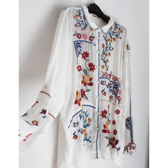 NEW JOHNNY WAS Zodea Almeria Embroidered Blouse, Size XL - Picture 1 of 10